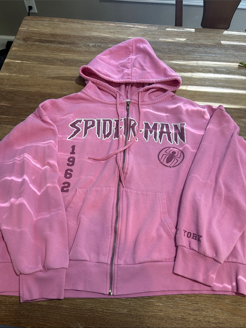 Marvel Pink Spider-Man Full-Zip Hoodie Jacket size XL